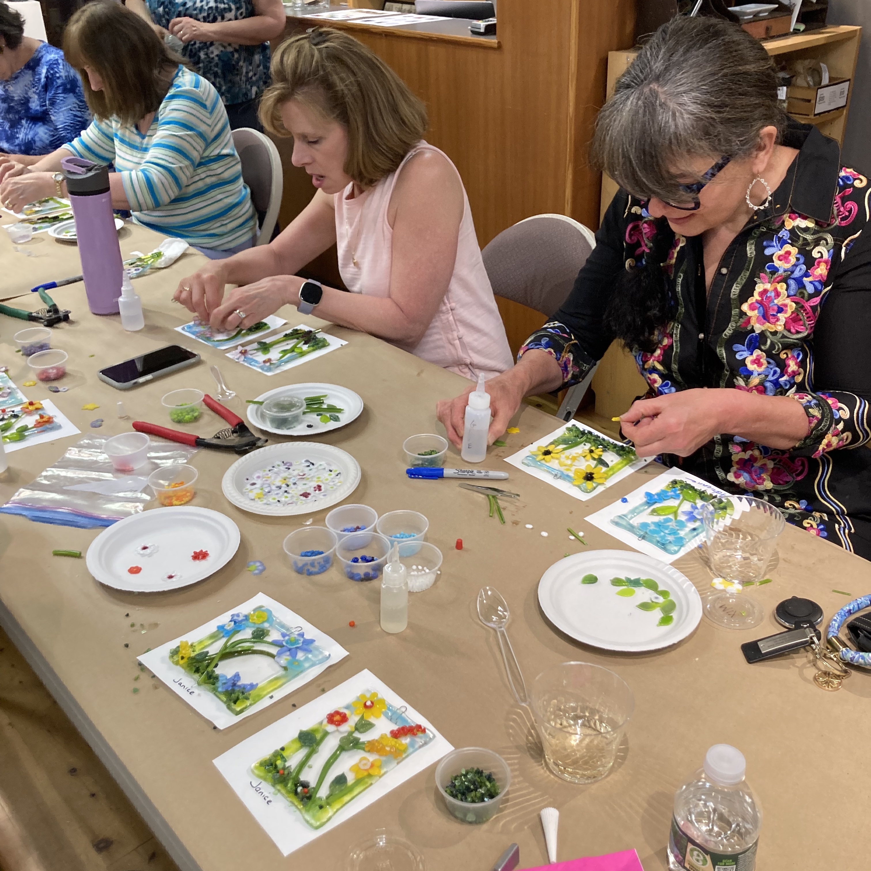 Fused Glass Floral Scene with Phoebe Katzin