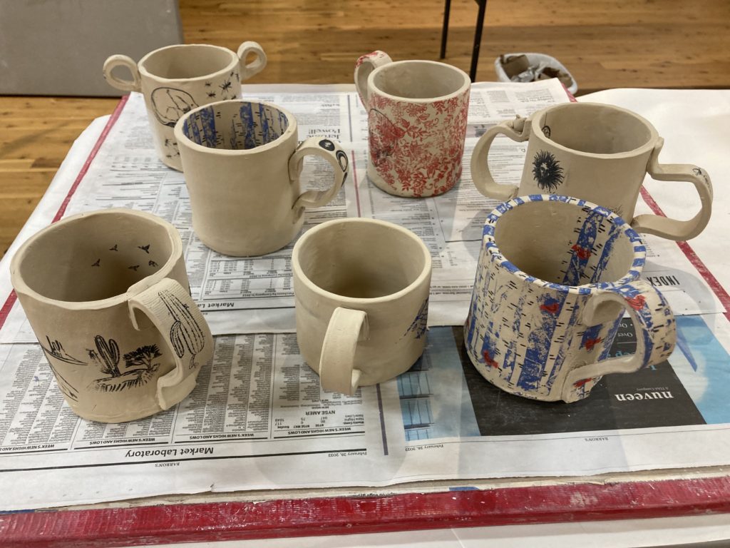 Autumn Mugs - Hand-built ceramic mugs and pattern transfer with Erika Novak